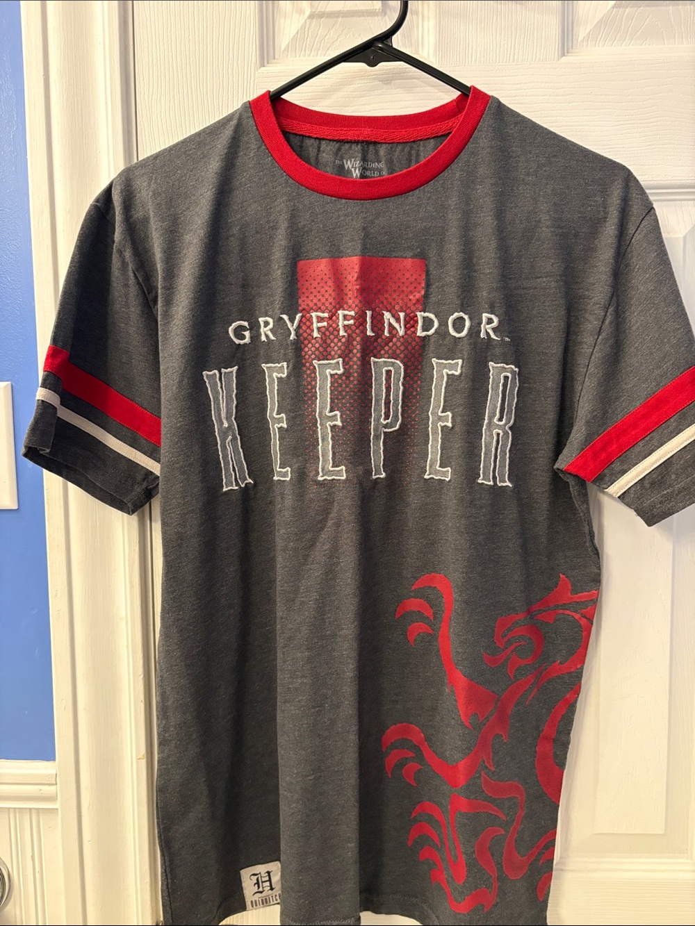 Gryffindor Keeper Short Sleeve Tee - Dark Gray with Red Accents